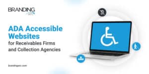 A wheelchair symbol on a laptop screen to illustrate accessible websites.