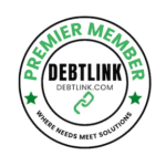 Premier Member seal for Debtlink with the text "Where Needs Meet Solutions."