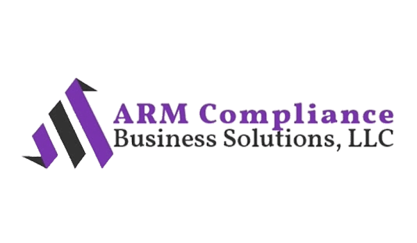 Logo of ARM Compliance Business Solutions, LLC featuring purple and black design elements.